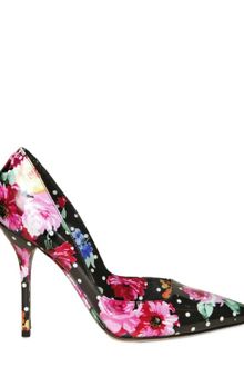 Dolce & Gabbana 110mm Patent Flower Print Pointy Pumps - Lyst