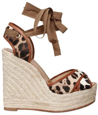 Dolce & Gabbana 130mm Ponyskin and Leather Wedges - Lyst