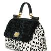 Dolce & Gabbana Pony and Lamb Fur Miss Sicily Top Handle in Animal (white) - Lyst