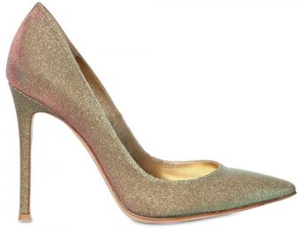 Gianvito Rossi 100mm Glitter Cotton Pointy Pumps - Lyst