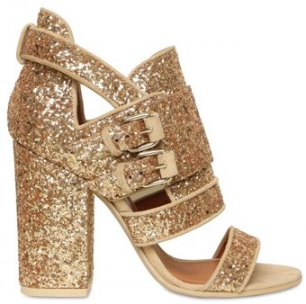 Givenchy 100mm Glitter Buckled Sandals - Lyst