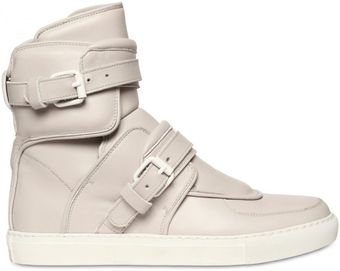 Givenchy Buckled Leather High Top Sneakers - Lyst