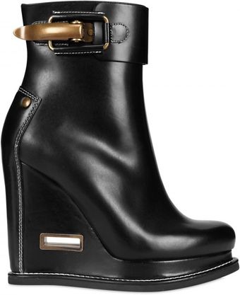 Jil Sander 110mm Calfskin Buckled Low Boot Wedges - Lyst