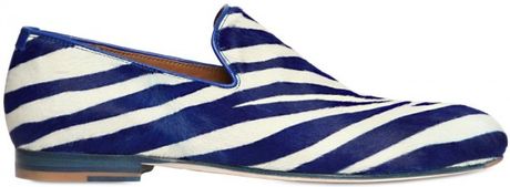 Jimmy Choo Sloane Zebra Print Ponyskin Loafers in Blue for Men - Lyst