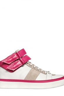 Jimmy Choo Nappa and Suede Croco Embossed Sneakers - Lyst