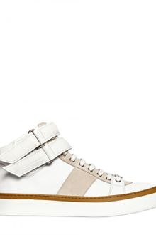 Jimmy Choo Nappa and Suede Croco Embossed Sneakers - Lyst