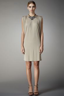 Lanvin Ruched-shoulder Jersey Dress - Lyst