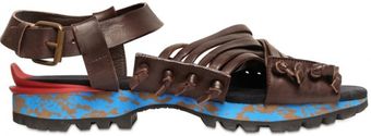 Lanvin Cut Out Calfskin Buckled Sandals - Lyst