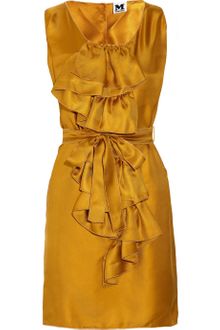 M Missoni Ruffled Silk-twill Dress - Lyst