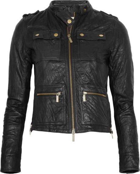 Michael Michael Kors Side-Zip Leather Jacket in Black