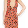 Miu Miu Printed Silk Crepe De Chine Dress in Red - Lyst