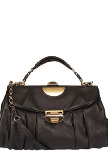 Nina Ricci Pleated Calfskin Top Handle - Lyst