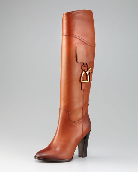 ralph lauren brown leather riding boots