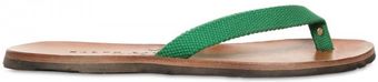  Canvas and Leather Flip Flop Sandals 