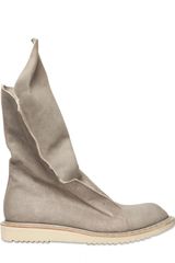 Rick Owens Side Zipped Waxed Crust Boots