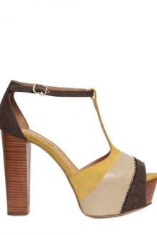 See By Chloé 120mm Printed Leather and Canvas Sandals - Lyst