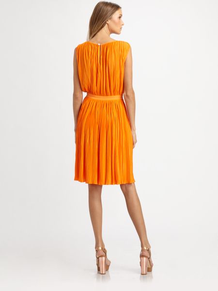 tibi orange dress