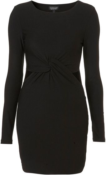 Topshop Twist Cutout Bodycon Dress - Lyst