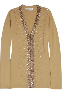 Valentino Embellished Wool and Cashmereblend Cardigan - Lyst