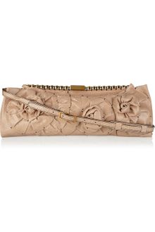 Valentino Rosette-Embellished Python Clutch - Lyst