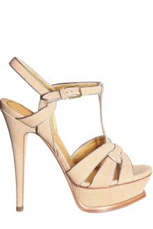 Yves Saint Laurent 140mm Tribute Suede Lame Sandals - Lyst