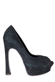 Yves Saint Laurent 140mm Palais Suede Peep Toe Pumps - Lyst