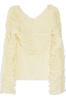 Zac Posen Ruffled Stretch Silk-chiffon Top - Lyst