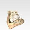 Jimmy Choo Hedda Metallic Leather Gladiator Wedge Sandals in Gold - Lyst