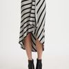 Red Haute Striped Asymmetrical Ruffle Skirt in Gray (black) - Lyst