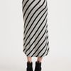Red Haute Striped Asymmetrical Ruffle Skirt in Gray (black) - Lyst