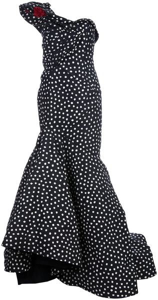 Oscar de la Renta Printed Silk Evening Dress - Lyst