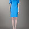 Yves Saint Laurent Ruched Detail Dress in Blue - Lyst