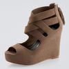 Dolce Vita Jade Nubuck Platform Wedge Sandal in Brown (grey) - Lyst
