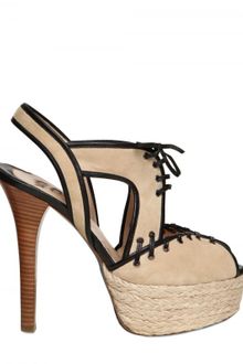 Ernesto Esposito 130mm Suede & Leather Laced Sandals - Lyst