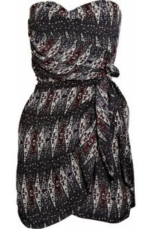 Etoile Isabel Marant Anouk Strapless Printed Silk Dress - Lyst