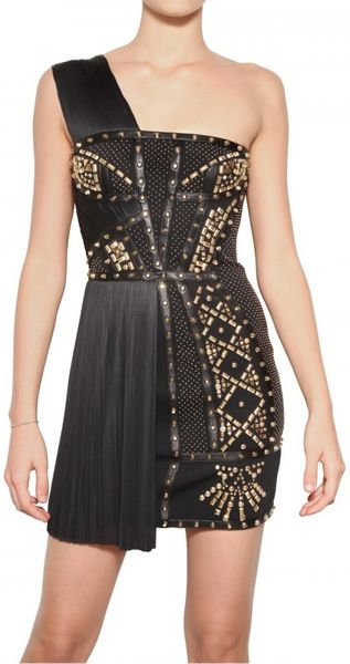 Versace Studded 3d Jersey Dress - Lyst