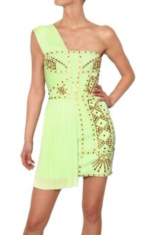 Versace Studded 3d Jersey Dress - Lyst