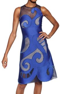 Viktor & Rolf Mesh Inserts & Techno Silk Duchess Dress - Lyst