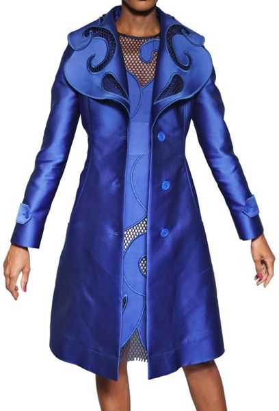 Viktor & Rolf Techno Silk Duchess Coat in Blue (cobalt) - Lyst