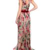 Dolce & Gabbana Floral Printed Silk Dress with Crystal Brooches in Multicolor (beige) - Lyst