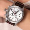 Nixon The 5130 Chrono Leather Watch in Black (silver) - Lyst
