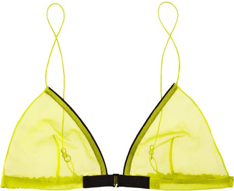 Proenza Schouler Silkchiffon Triangle Bra in Yellow - Lyst