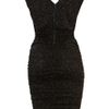 Alice + Olivia Mid Length Ruched Dress in Black (gold) - Lyst