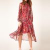 Asos Collection Asos Midi Shirt Dress in Floral Print in Red (print) - Lyst