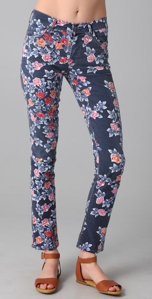 Citizens Of Humanity Mandy Floral Roll Up Jeans - Lyst