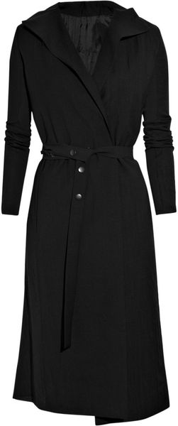 Rick Owens Belted Woolblend Coat in Black - Lyst