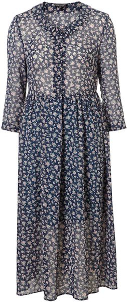 Topshop Parmaviolet Midi Shirt Dress in Blue - Lyst