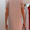 Vanessa Bruno Crepe Envers Satin Pleast Shoulder Vneck Dress in Beige - Lyst