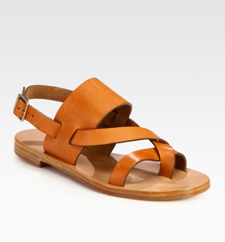 chloé c leather slingback sandals
