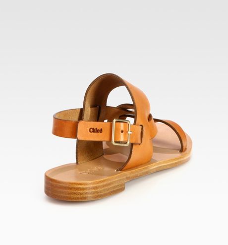 sandals Ring slingback brown Brown in  Sandals Lyst Strappy   Slingback Leather (tan) Toe